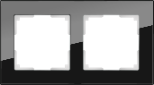 Веркель Рамка на 2 поста (черный/стекло) WL01-Frame-02