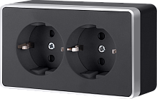 Веркель Розетка 2-ая с/з Gallant (черный/хром) WL15-02-03/W5072135