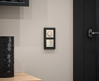 Веркель Рамка на 2 поста (черный) Hammer W0022408