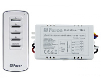 Выключатель дистанционный 230V 1000W 4-х канальный 30 м с пультом управления ТМ74