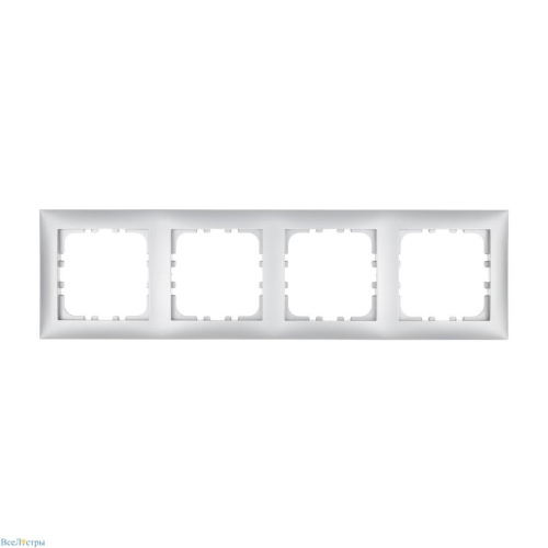 LK60 Рамка 4 поста серебристый металлик 864403-1
