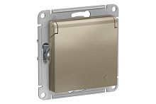 AtlasDesign Шампань Розетка 1-ая с/з со шторками с крышкой ATN000546