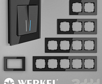 Веркель Рамка на 1 пост (Stark черный) WL04-Frame-01-black
