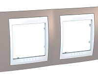 Рамка 2М UNICA коричневый/бел. MGU6.004.874