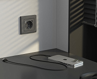 Веркель Рамка на 1 пост (графит матовый) W0011864