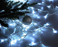 Гирлянда бытовая электрическая нить/белый с эффектом мерцания 400-102