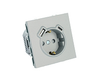 Эмили Розетка 1-местная USB + Type C, платиново-серый, RST00-5119-10