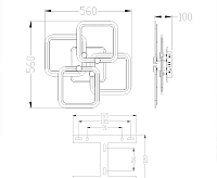 Люстра светодиодная "LIKE RGB" 120W 5Q-APP-560x560x100-CHROME/WHITE-220-IP20