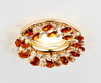 Светильник встраиваемый K206 TI/G золото/янтарный хрусталь