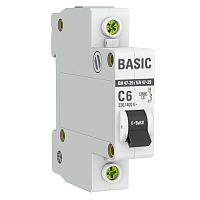 Автоматический выключатель 1P  6А (C) 4,5кА ВА 47-29 EKF Basic сн/пр