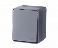 AtlasDesign Profi54 Антрацит Розетка 2-ая с/з со шторками IP54 ATN544026