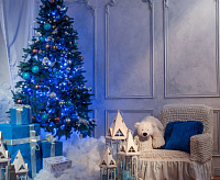 Гирлянда бытовая электрическая нить/голубой 400-002