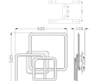 Люстра светодиодная "SONNE" 90W 4S-APP-525x525x110-WHITE/WHITE-220-IP20