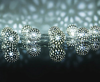 Гирлянда бытовая электрическая нить/хром/белый с эффектом мерцания 400-003