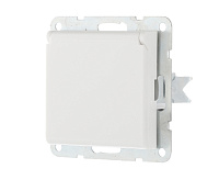 LK60 Розетка 1-ая с/з со шторками и крышкой белый 863404-1