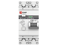 Дифференциальный автомат АД-32 1P+N 32А/30мА (тип А) EKF PROxima сн/пр