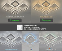 Люстра светодиодная "OVAL ICE RGB" 75W 5S-APP-725x500x93-WHITE/CLEAR-220-IP20