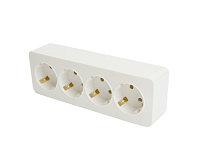 София Розетка 4-ая с/з белый IP20 MST16-14-01