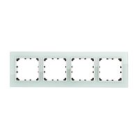 LK60 Рамка на 4 поста натуральное светлое стекло 864411-1