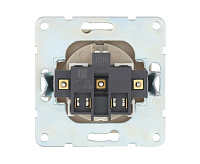 LK60 Розетка 1-ая с/з со шторками и крышкой белый 863404-1