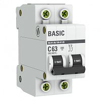 Автоматический выключатель 2P 63А (C) 4,5кА ВА 47-29 EKF Basic сн/пр
