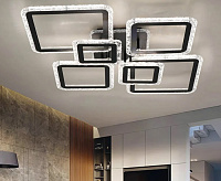 Люстра светодиодная "OVAL ICE RGB" 180W 7S-APP-960x750x110--BLACK/CLEAR-220-IP20