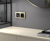 Веркель Сенсорный выключатель 2-кл с подсветкой (черный матовый) W4520008