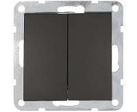LK60 Выключатель 2-кл черный бархат 861108-1