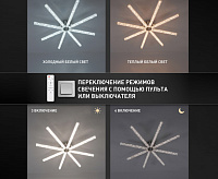 Люстра светодиодная "ARCADIA" 160W 8I-IRC-660x90-CHROME/CLEAR-220-IP20