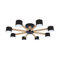 Люстра CL-DOT-R001-GX53*8 BLACK+WOOD BK