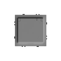 Эмили Розетка 1-местная с/з с крышкой, платиново-серый, RST16-5112-10