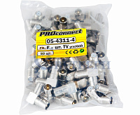 ПЕРЕХОД  гнездо F - штекер TV  угловой  PROCONNECT