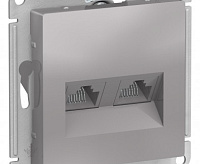 AtlasDesign Алюминий Розетка компьютерная 2-ая RJ45+RJ45 ATN000385