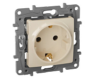 Etika Розетка 1-ая с/з, винт. клем. слоновая кость 672321