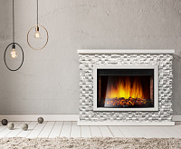 Портал Quadro 30 камень песчаник, античный белый, белая эмаль