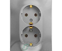 AtlasDesign Алюминий Розетка 2-ая с/з в сборе ATN000324