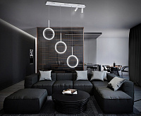 Подвесной светильник FL5277/3+2 59W 3000K/4200K/6400K+4200K WH белый (ПДУ ИК)