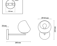 Бра 3769/1W LN19 139 BLAIR латунь