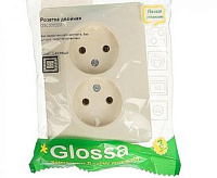 GLOSSA Розетка 2-ая б/з в сборе беж GSL000220