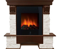 Портал Pietra Classic камень белый шпон темный дуб