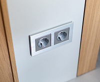 Веркель Розетка 1-ая с/з (cеребряный рифленый) WL09-SKG-01-IP20 / W1171009