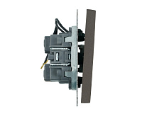 Эмили Выключатель 1кл с подсветкой, антрацит, RSW10-5101-09