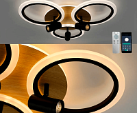 Люстра светодиодная "SONNE"downlight 80W 4R-APP-582x115-BLACK/WOOD/WHITE-220-IP20