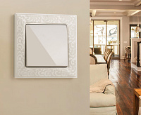 Веркель Выключатель 1-кл с подсветкой (слоновая кость) WL03-SW-1G-LED-ivory