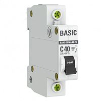 Автоматический выключатель 1P 40А (C) 4,5кА ВА 47-29 EKF Basic сн/пр