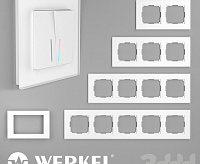 Веркель Рамка на 3 поста (белый матовый/стекло) W0031105