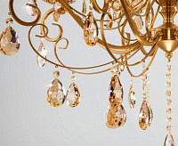 Люстра хрустальная подвесная бронза/ тонированный хрусталь Strotskis 10109/8 сн/пр