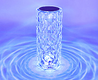 Настольная светодиодная лампа с сенсорным выключателем и пультом DE8021 CL прозрачный LED RGB 3W