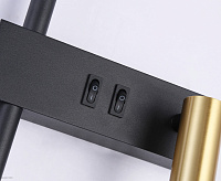 Бра FL5209/2 BK/GD 7W+5W 4200K черный песок/золото