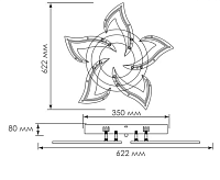 Люстра светодиодная "ELLA" 70W 5F-APP-622-80-WHITE/WHITE IP20